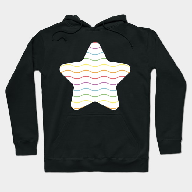 Wavy lines rainbow pattern Hoodie by Nikamii